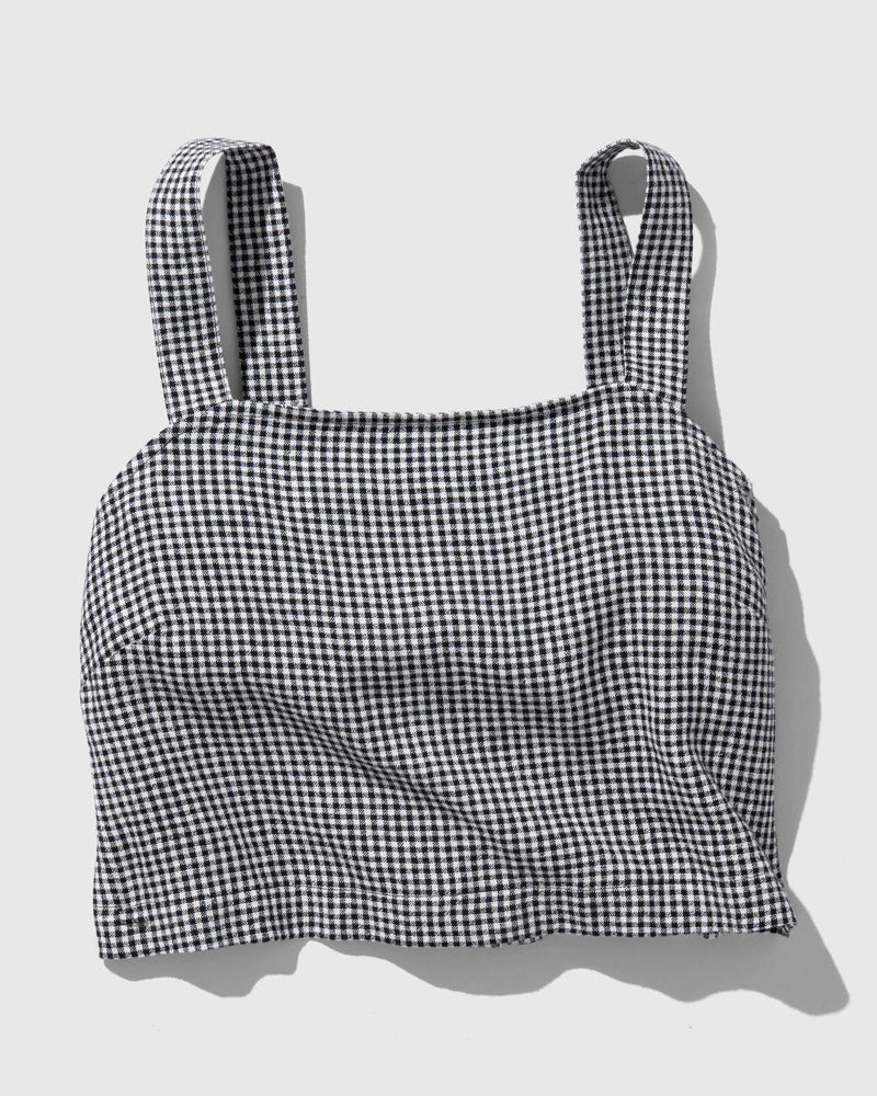 Gingham Linen Tank