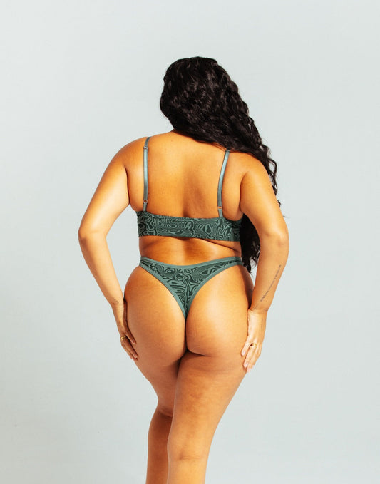 High Rise Thong - Trippy Green