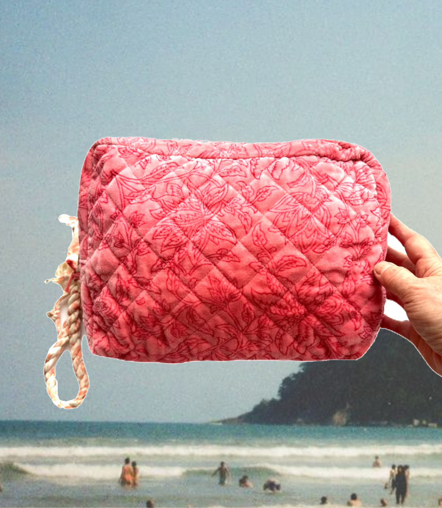 Pink Velveteen Travel Pouch