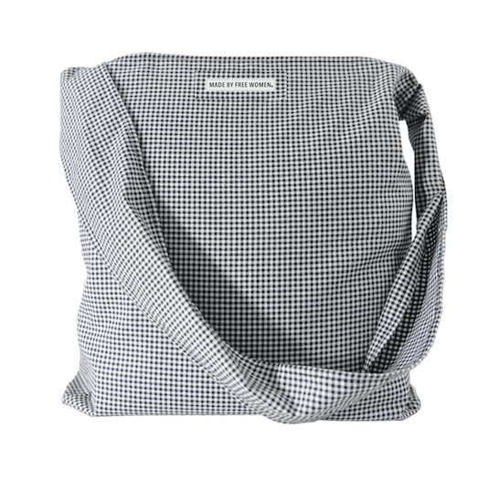 Boyfriend Shirt Bag- Houndstooth