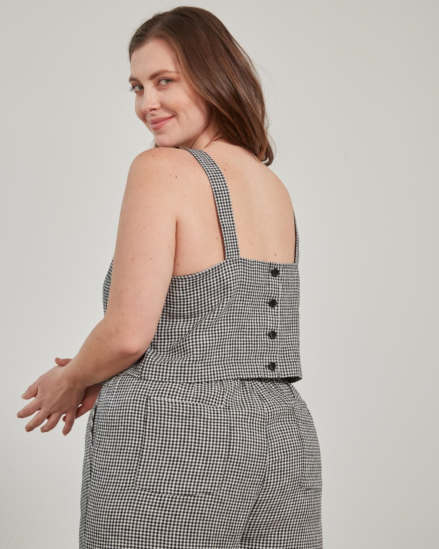 Gingham Linen Tank